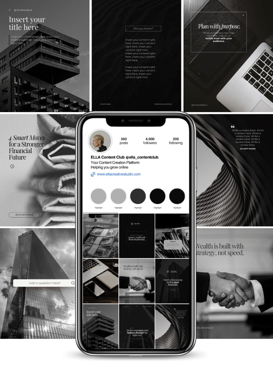 Eksempel på Instagram-profil for regnskap og finans