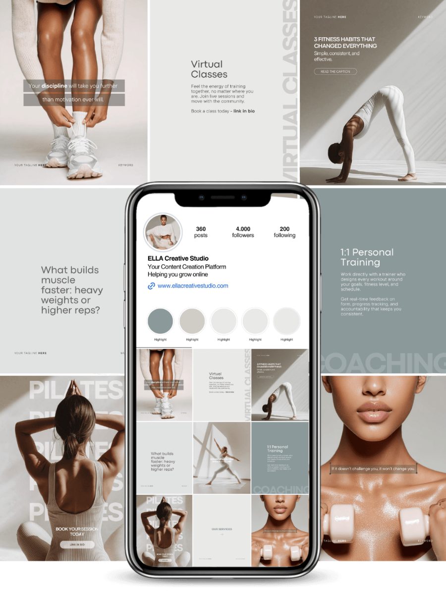 Eksempel på Instagram-profil for personlig trener