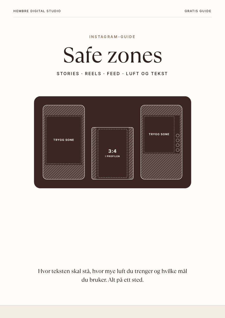 Forside av Safe zones for Stories, Reels og feed