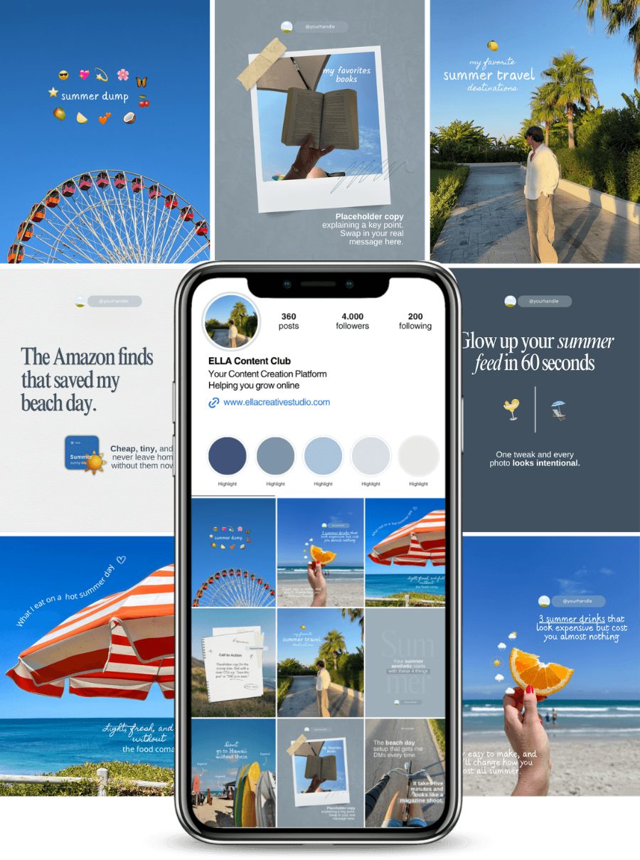 Eksempel på Instagram-profil for reiseliv og hotell
