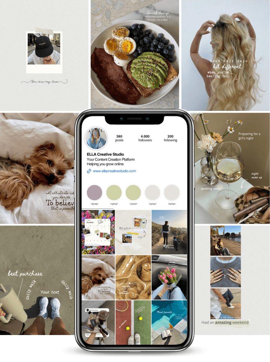 Eksempel på Instagram-profil for kafé og mat