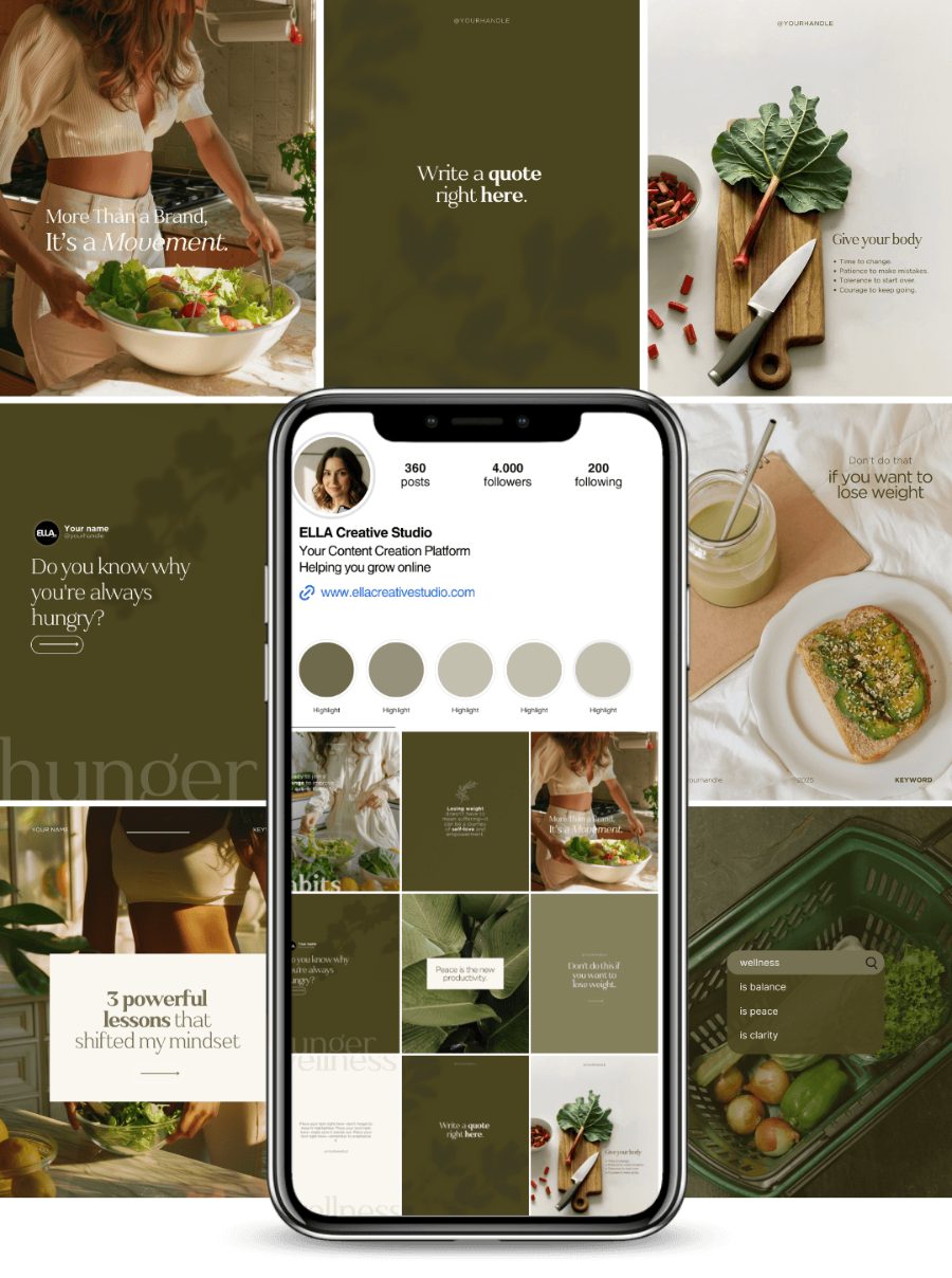 Eksempel på Instagram-profil for kostholdsveileder